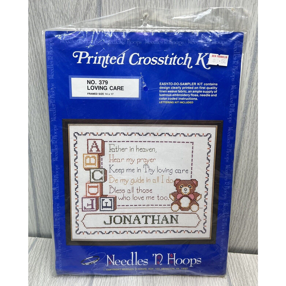 Vintage Needles‎ N Hoops Printed Crosstitch Kit No. 379 Loving Care NEW